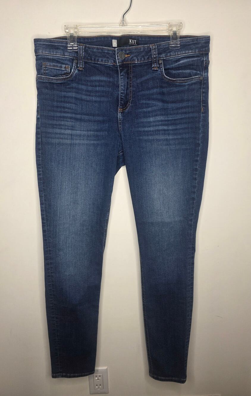 Kut from the Kloth Mia toothpick skinny blue denim jeans - 14